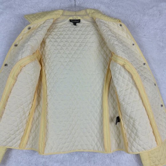 Tara Jones Womens Coat Yellow Snap Quilted Collar Hip Length 10 - Picture 9 of 11